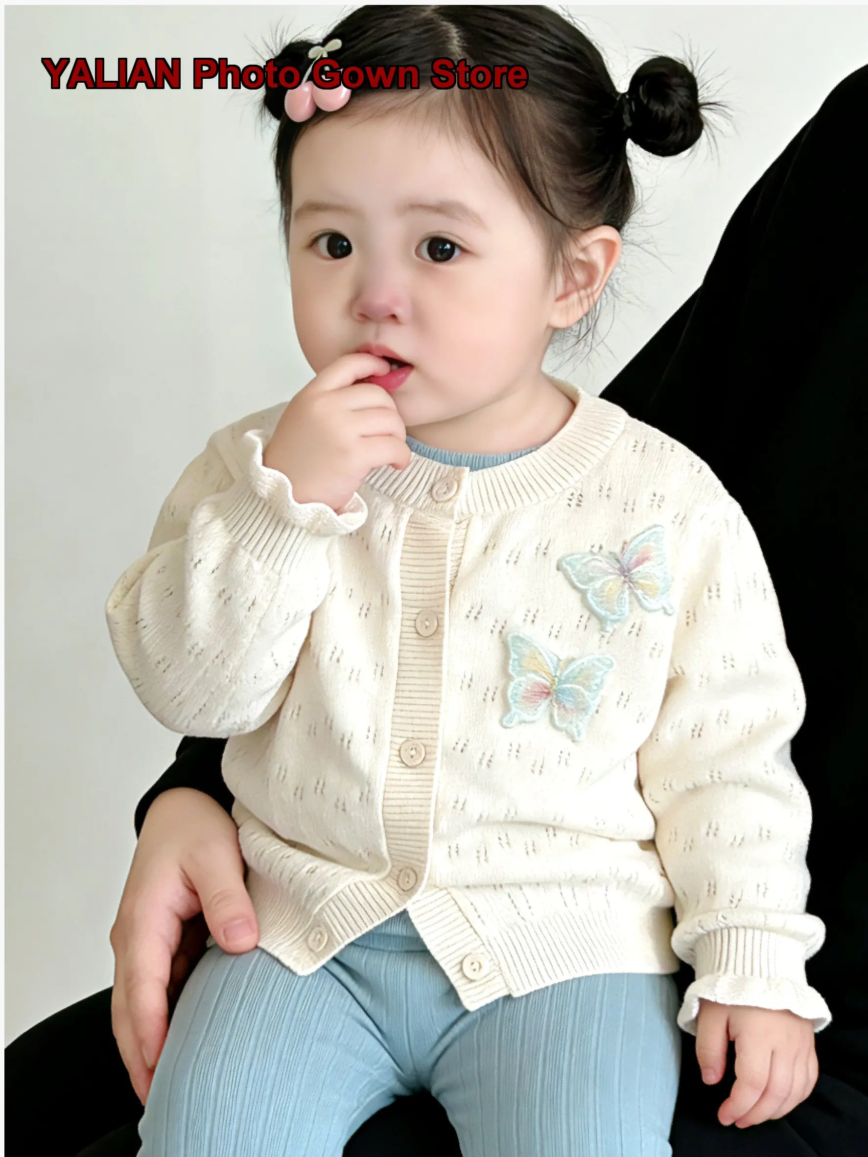 Infant Knit Top Girls Summer Thin Round Neck Knit Cardigan Breathable Soft Children Outerwear Kids