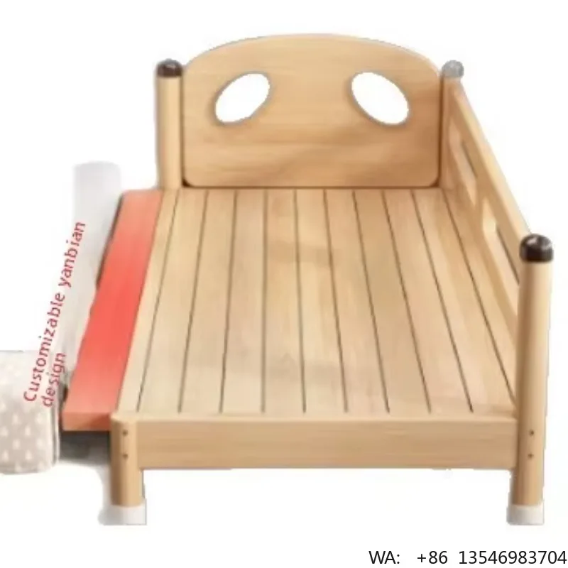 

Modern Solid Wood Children's Bed Widening and Heightening High-rise Crib, Solid Flat Noodles Bed Base