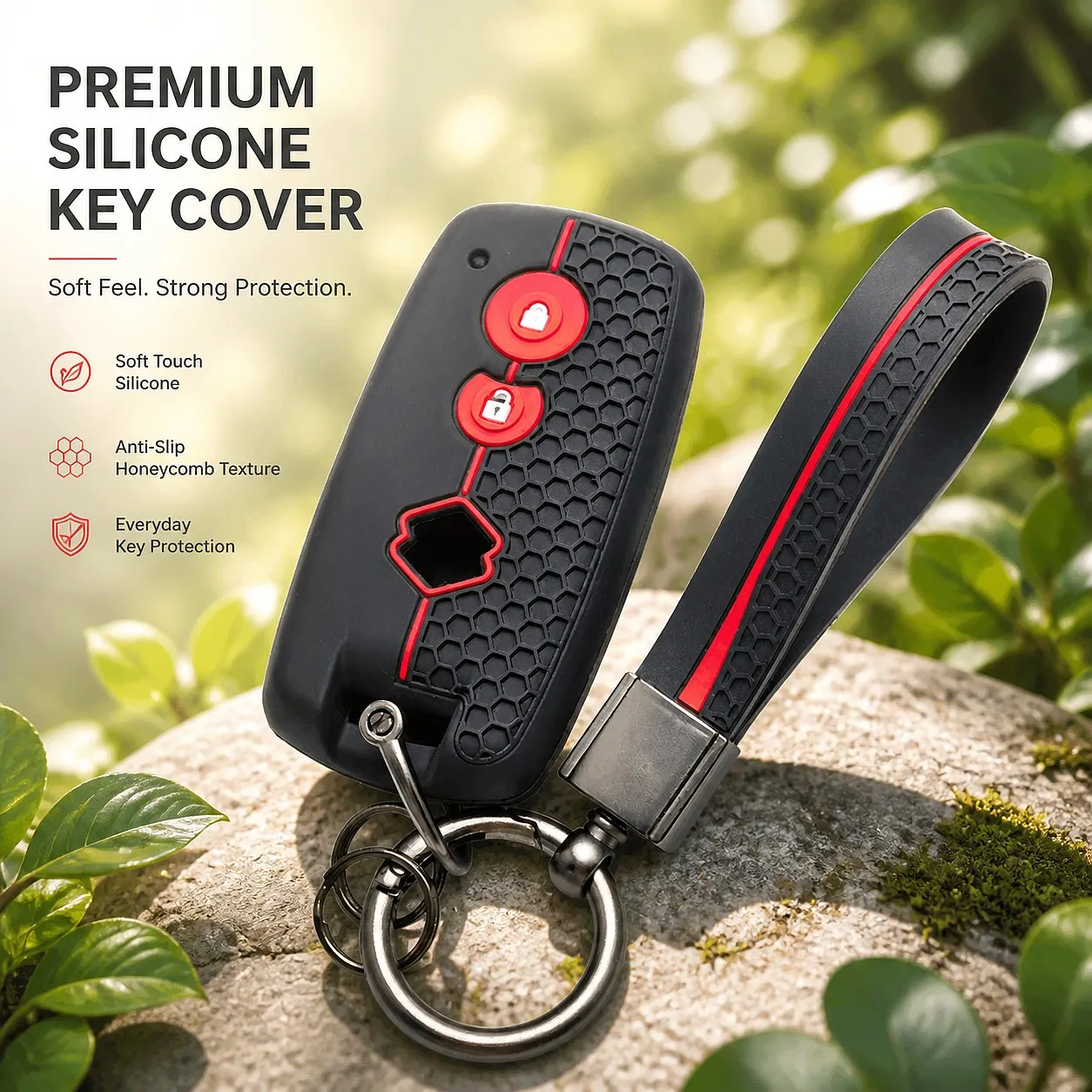 Key Case Cover for Suzuki Swift SX4 Grand Vitara Jimny Wagon R Alto Splash Kizashi Celerio Ignis 2000-2018 2 with Keychain