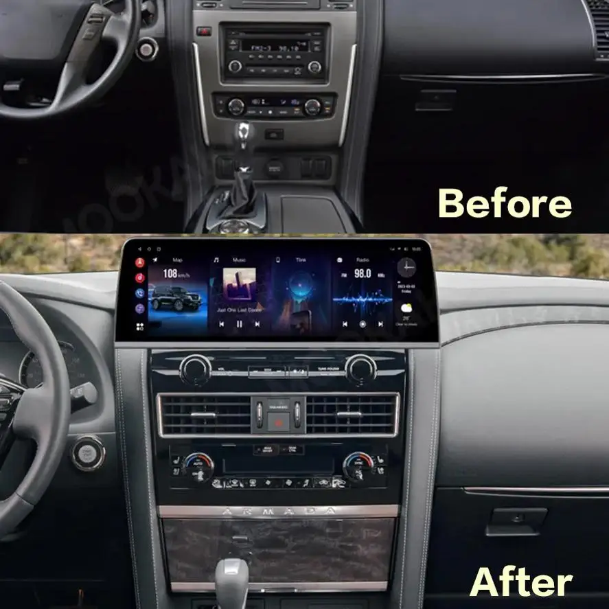 16.3 Inch Car Stereo For Nissan Armada Patrol Y62 Infiniti QX80 QX56 2010-2023 Touch Screen Multimedia Player 4G WiFi Radio