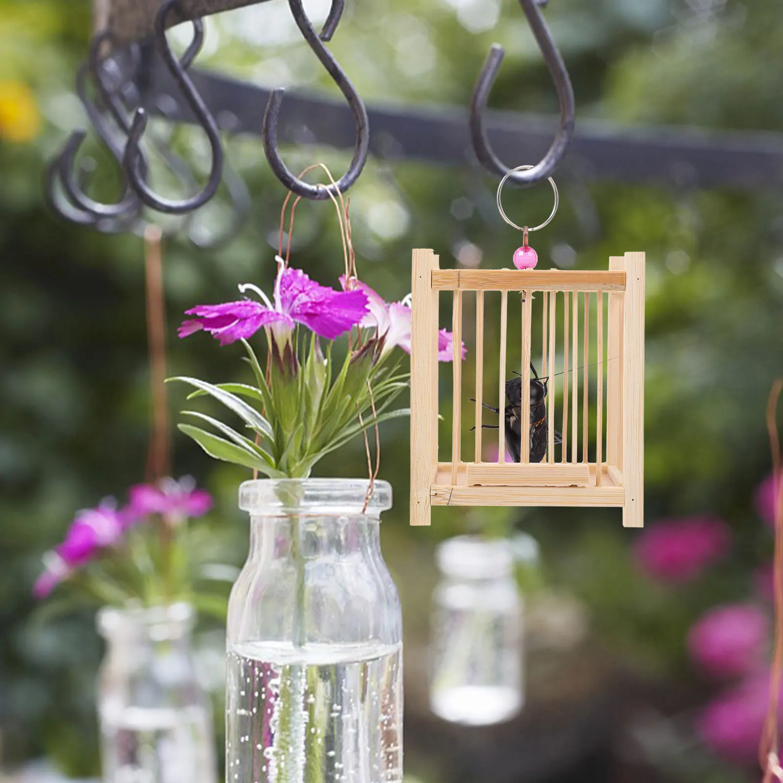 

Insect Container Stick Cage Mini Portable Grasshoppers Hand-made Foldable Khaki Carrying