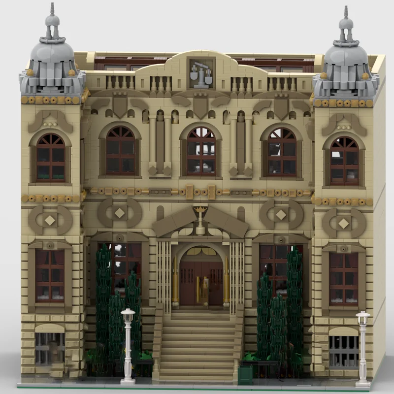 Street View Model Moc Bouwstenen Koninklijk gerechtsgebouw Modelbouwtechnologie Modulair blok Kerstmis DIY Speelgoed Vakantiecadeaus