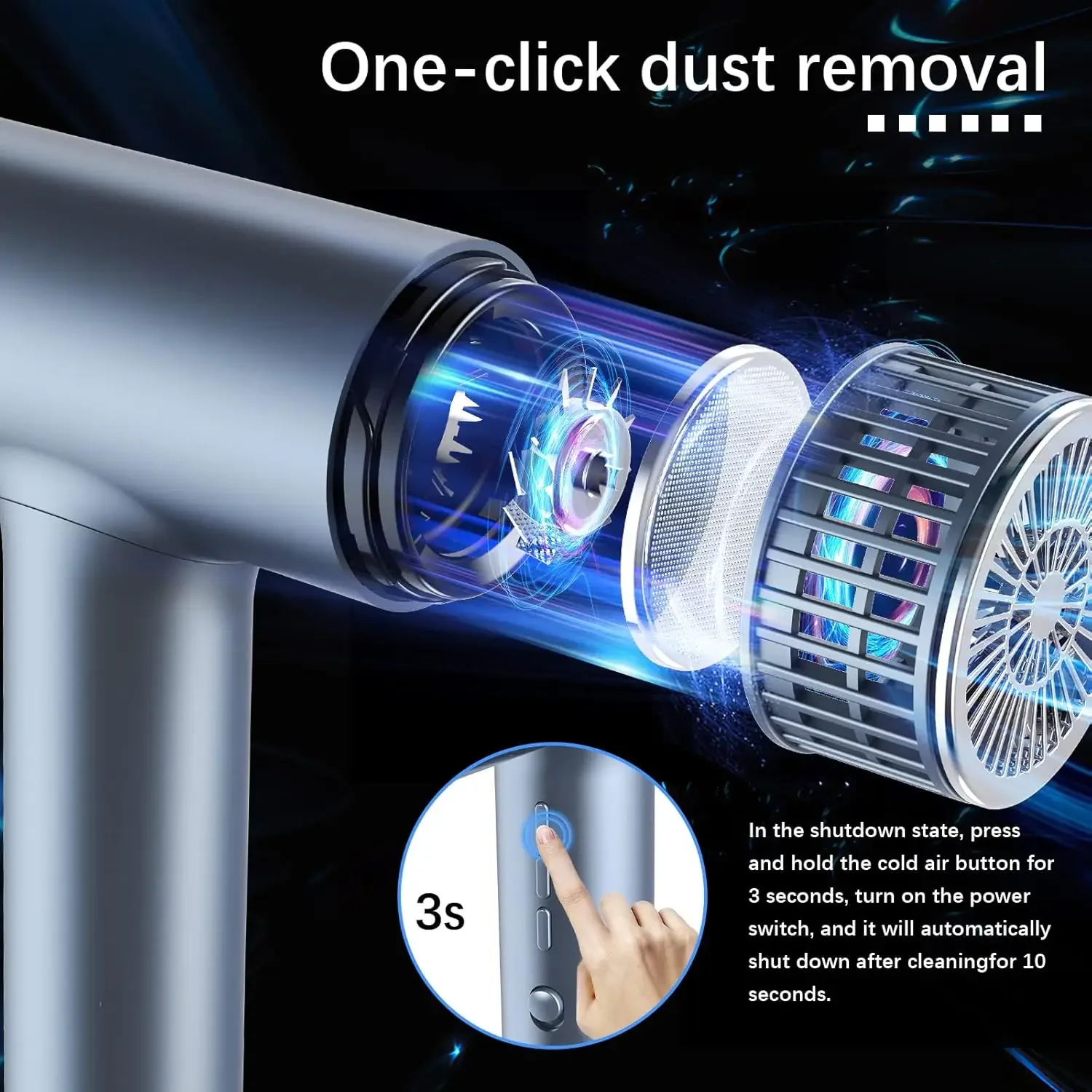 Brushless Motor Ionic Hair Blow Dryer with Diffuser, Magnetic Nozzles, 0.83Pound, 2000W, 60dB, 3 Heat Settings & 3 Speed & Cold