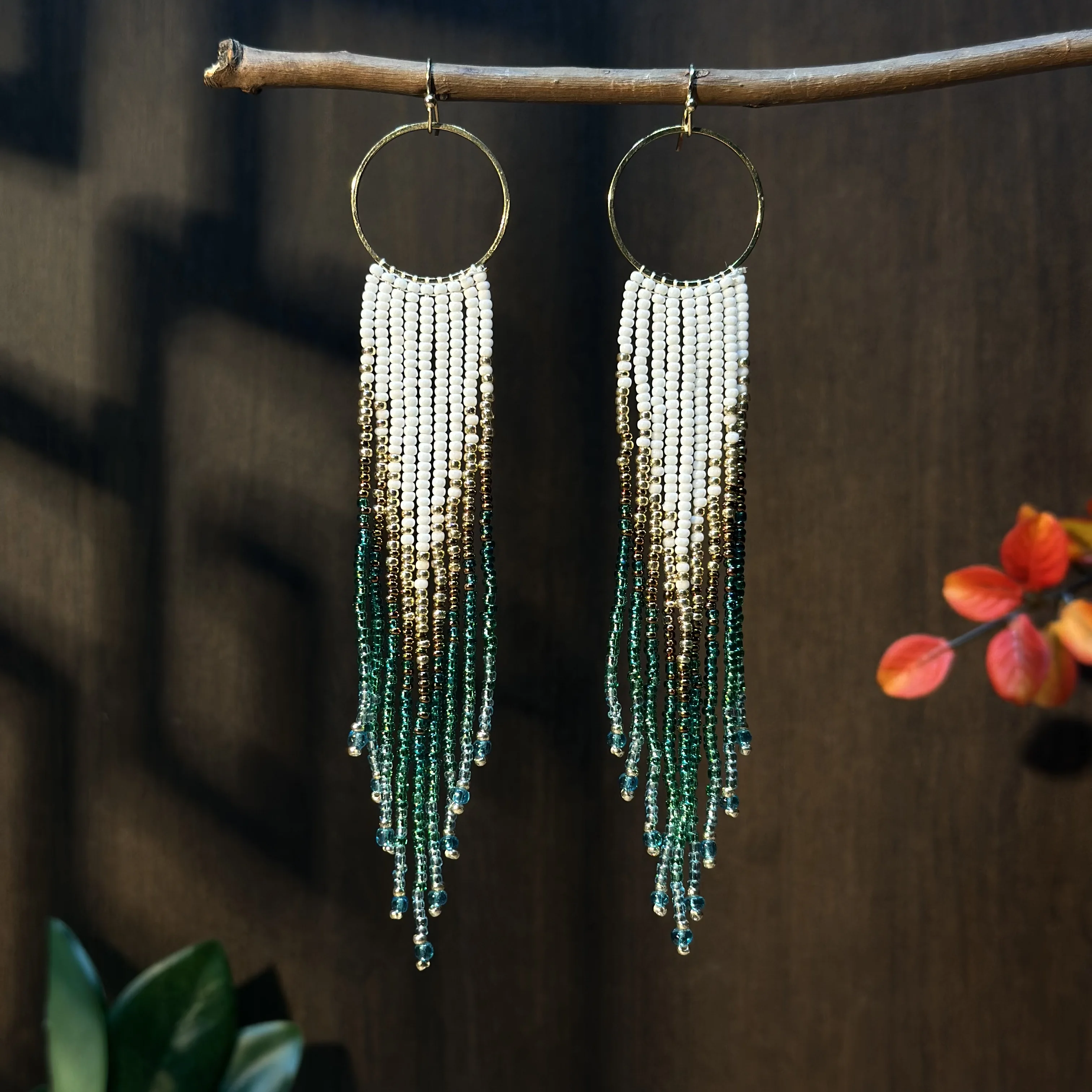 Bohemian Tassel Bead Earrings with Geometric Design Handmade Earrings Women Jewelry Suitable for Daily Wear Give Gifts to Friend