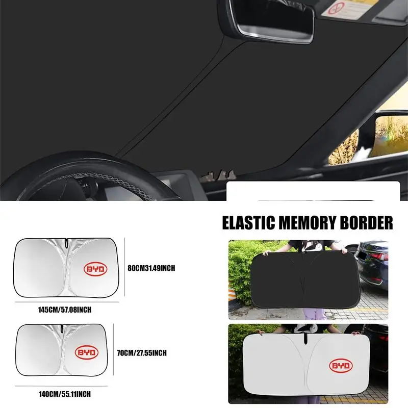 Car Windshield Sun Shade Heat‑Insulation Sun Visor For BYD Atto 3 Seal Dolphin Han Tang Song Yuan Summer Cooling UV‑Block Interi