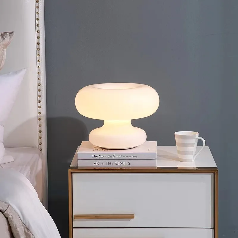 

Circle desk lamp Bedroom bedside simple girl glass living room ornament night light