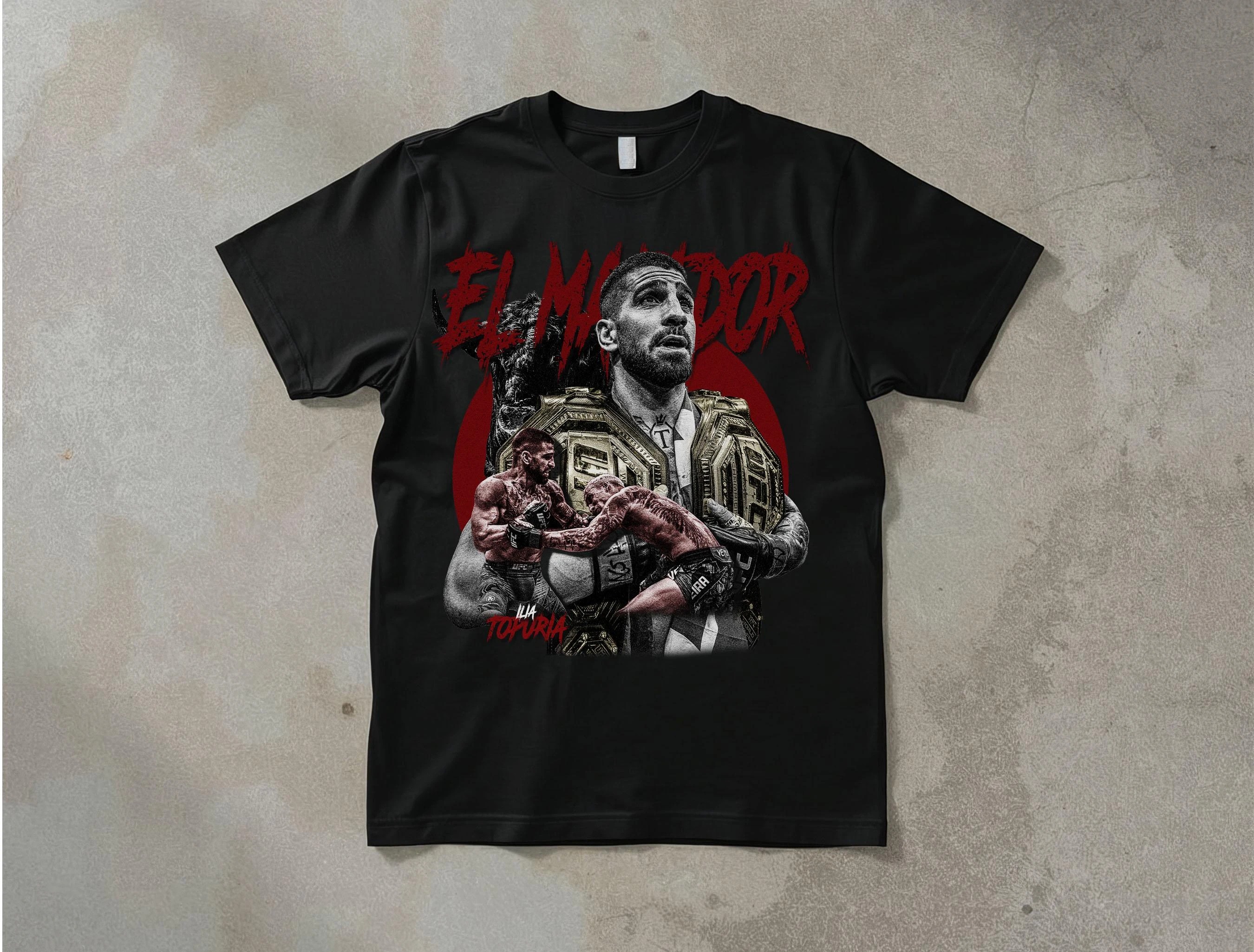 Camiseta Ilia Topuria El Matador Vintage MMA, Camiseta de Verano 2026 para Hombre y Mujer, Talla Grande, 100% Algodón, Estilo Urbano Y2K