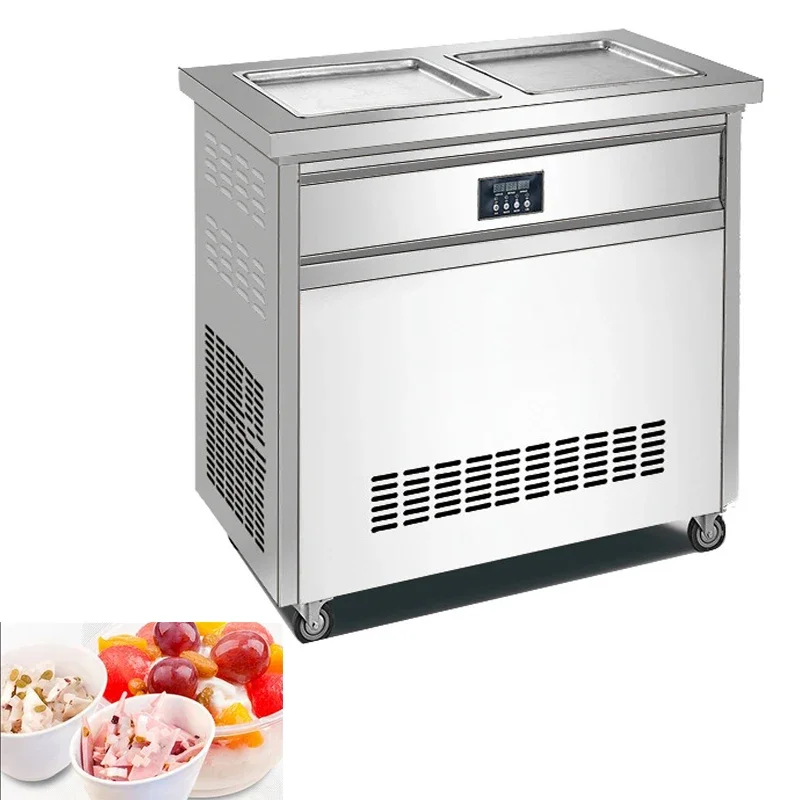 

1000W Fried Yogurt Machine Commercial Ice Cream Roll Maker Thai Fried Ice Cream Roll Machine Fried Roll Ice Cream Machine 220V