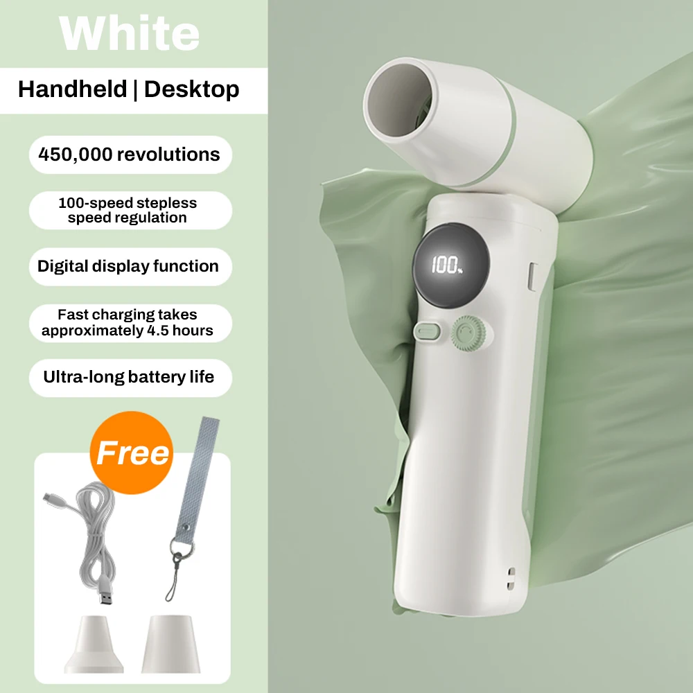 Outdoor Portable Handheld Fan Mini Cooling Fan Personal Turbo Fan Rechargeable 5000mAh 100-level Free Control High Speed Fans