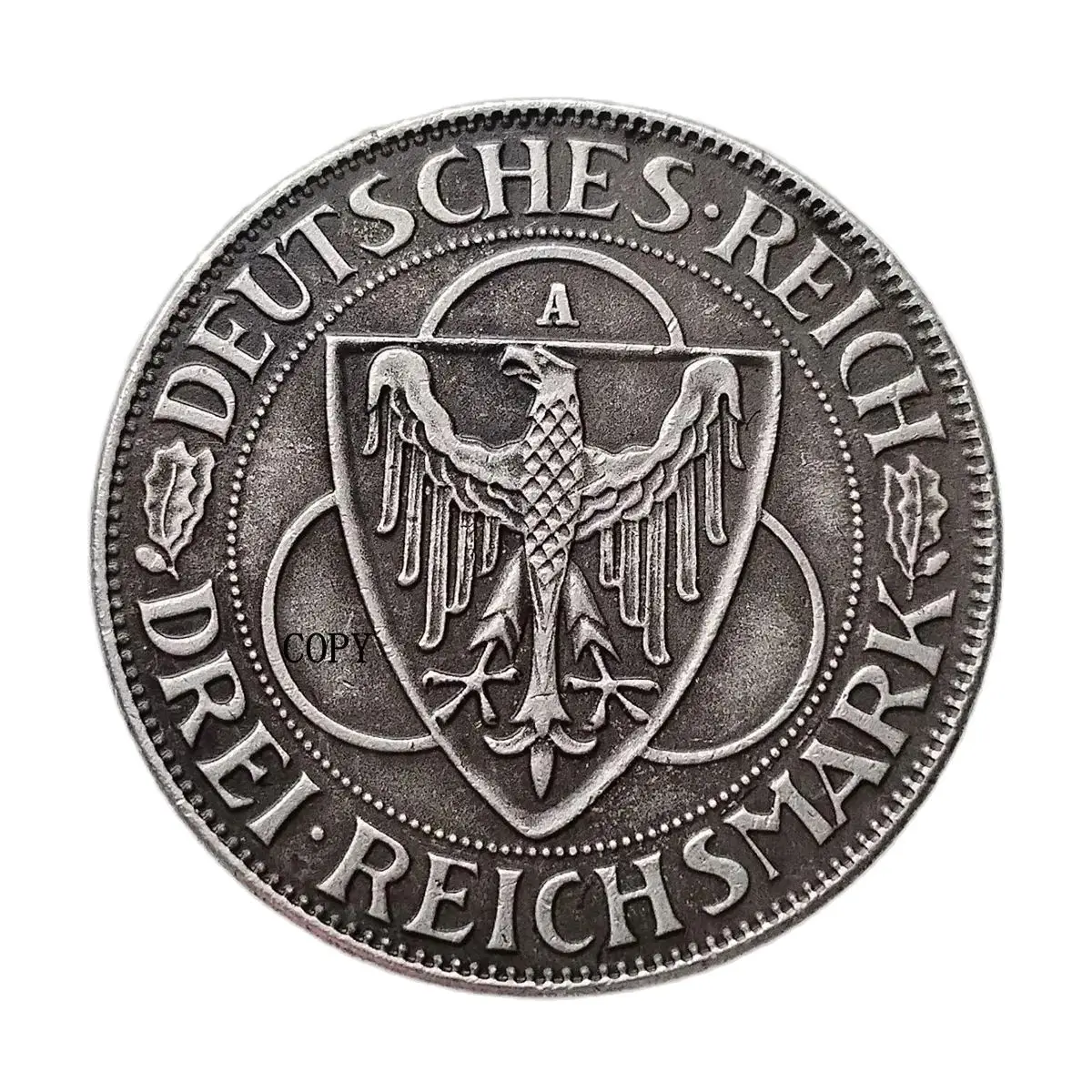 Reproduction Silver Plated Germany 3 Reichsmark 1930 Decorative Commemorative coin