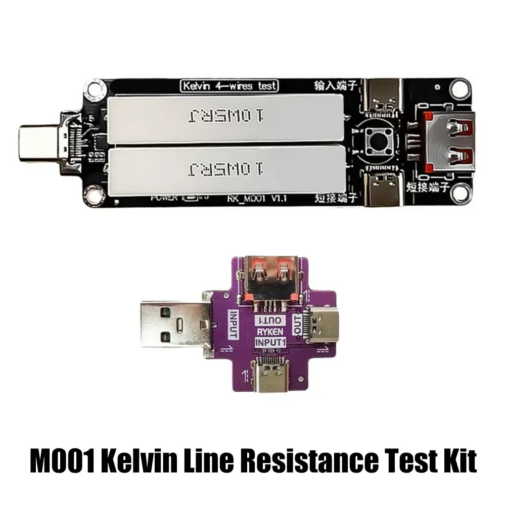 

Измеритель сопротивления проволоки USB Кельвина типа C с дисплеем тока и напряжения Компактный электрический счетчик для профессионального и домашнего использования