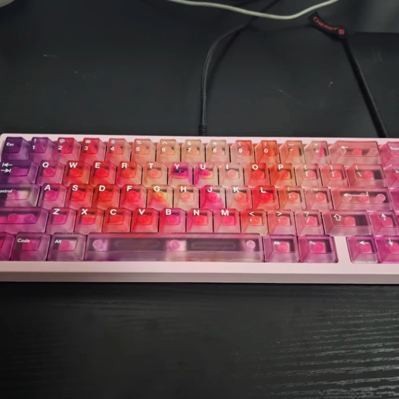 

Ridang Noon Mist Translucent Gradient Pattern Keycap ABS Material OEM Profile Customized for Wooting Modification Keyboard Accs