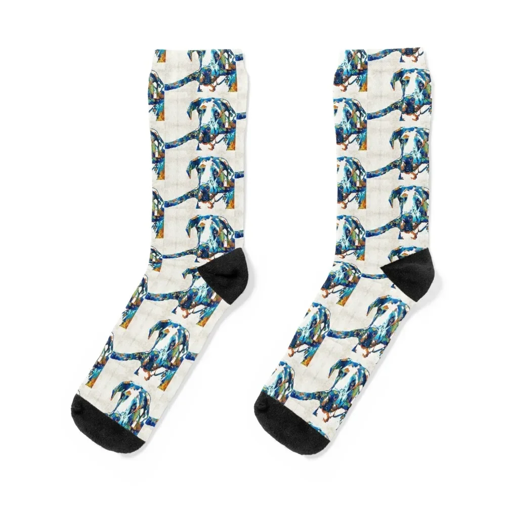 Great Dane Art - Stick With Me - By Sharon Cummings Socks luxe japanese fashion Socks Female Men's