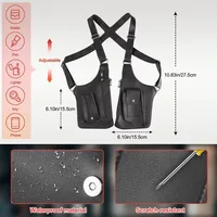 PU Leather Strap Holster Vest Bag Adjustable Double Shoulder Armpit Bag Hidden Anti-Theft Phone Pocket Chest Bag 6
