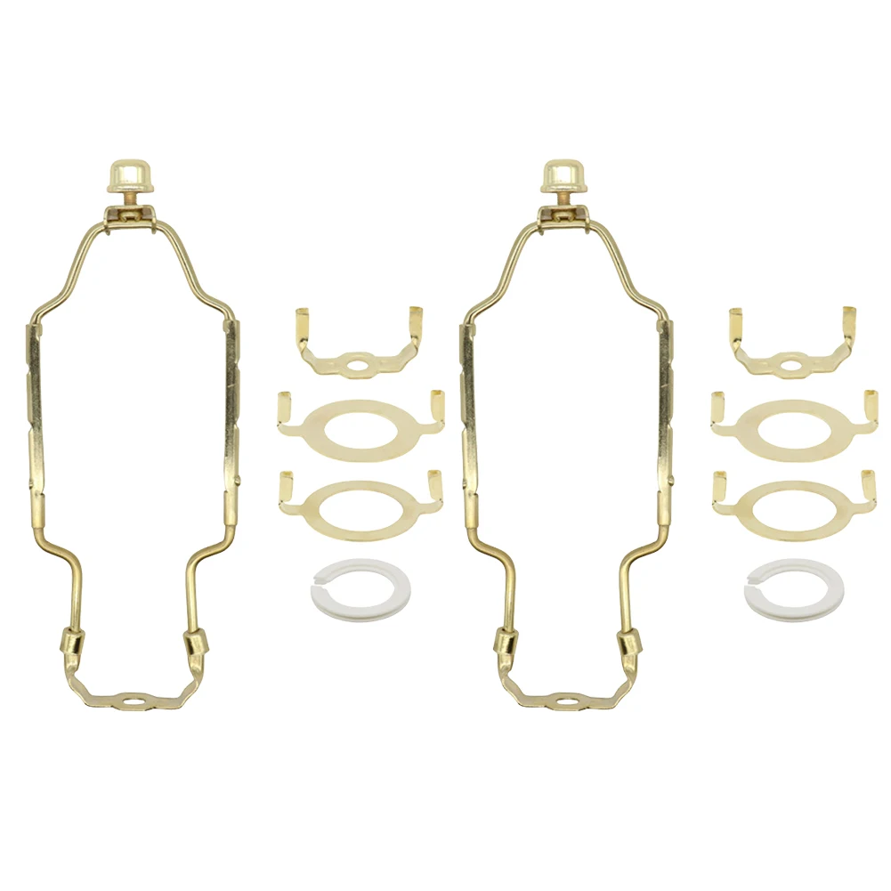 Adjustable Lamp Shade Harp Bracket Kit 2 Sets Compatible with E26 E27 Lamps Suitable for Table Floor Lamps and Chandeliers