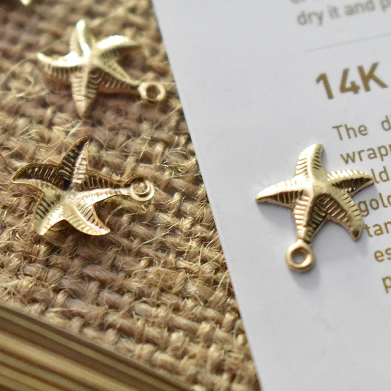 Seestern 14K Gold gefüllt Anhänger Seestern Charm Schmuck für DIY Armband Halskette Herstellung von Schmuckzubehör – Detail 16