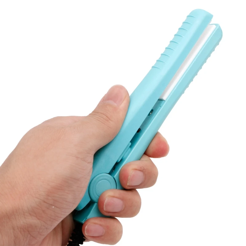 ใหม่ Hot Mini แบบพกพาสีดำสีชมพูเซรามิคเหล็กผม Straightener Curler A6HB