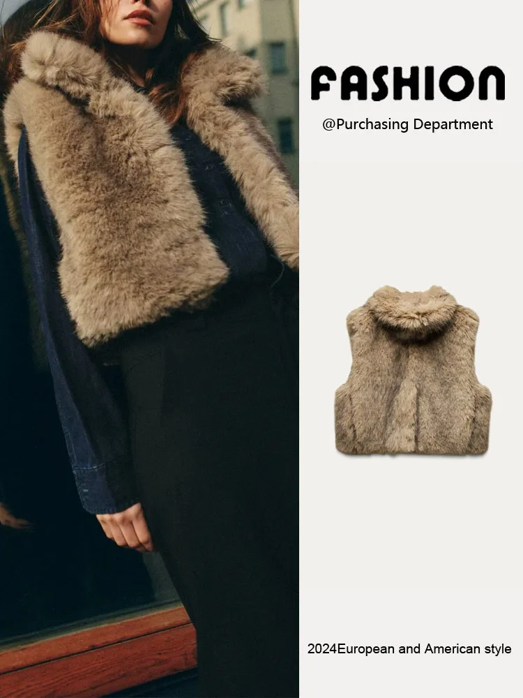 

Warm Comfortable Artificial Fur Vest New Arrival Women's Faionable Versatile Winter Coat 2024 Autumn Commute Sle Other 00%