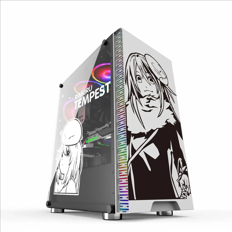 Rimuru Tempest Anime Stickers for Atx Pc Case,Cartoon Decor Decals for Computer Chassis Skin,Waterproof Easy Removable