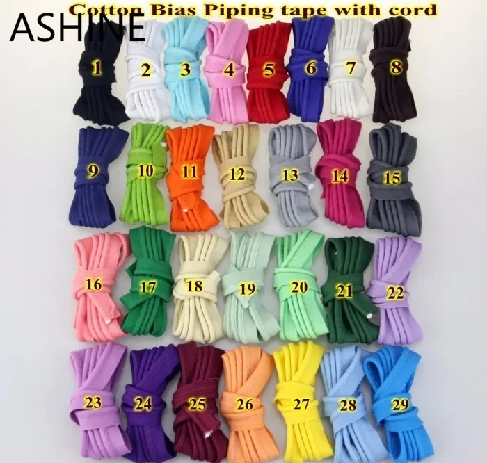 Cotton Bias Cord Tape Flange Piping Trim Binding Covered Insertion Tap Upholstery Sewing Textile Piping Tape 12mm,1/2\