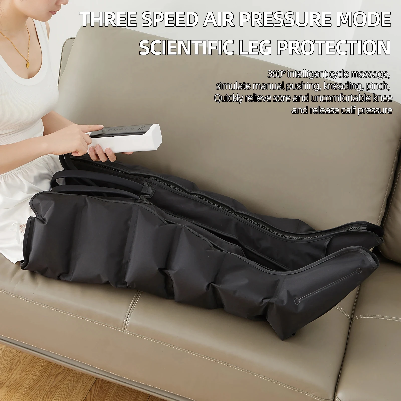 

Air Compression Leg Massage 6 Airbag Pneumatic Boots Used for Circulation and Leg Muscle Relaxation to Relieve Varicos Veins
