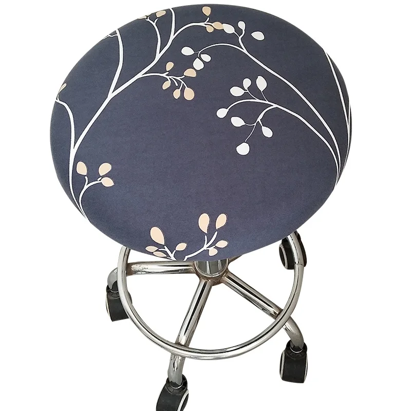 LIUXDIV Round Chair Cover Bar Stool Cover Elastic Seat Cover Home Chair Slipcover Floral Printed Household Goods Round Stool