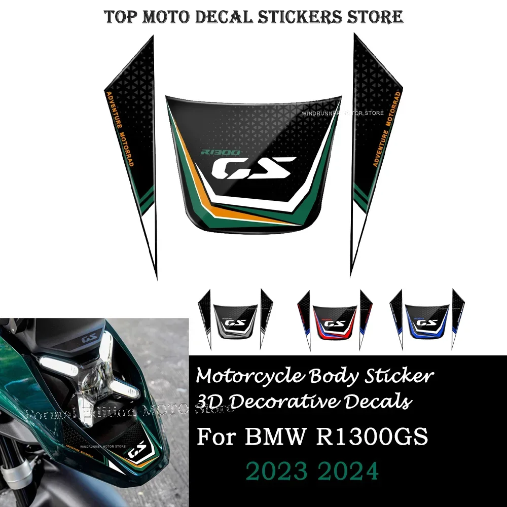 

New 3D Epoxy Resin Sticker Motorcycle Front Mouth Cover Sticker Kit for BMW R1300GS R 1300 GS 2023 Anti-Scratch Decal