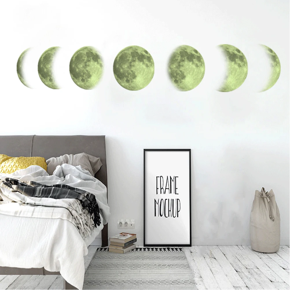 

Luminous Moon Wall Sticker Glow in Dark Decal Removable Art Phase Mural Light Kids Room Decor