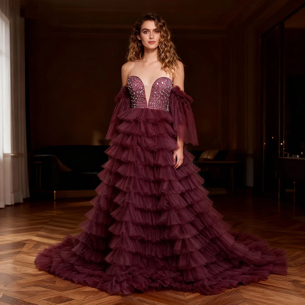V Neck Tulle Maternity Photoshoot Dress for Pregnant Women for Photo Shoot Off Shoulder Jewelry Ruffle Baby Shower Gown YW220705