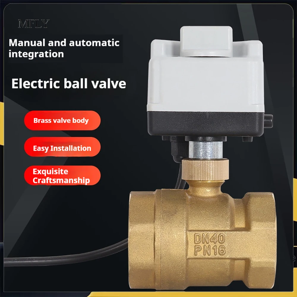 Motorized Ball Valve Actuator AC220V DC12‑24V Electric Valve 3 Wire 2 Control Manual Override DN15 Brass Smart Irrigation