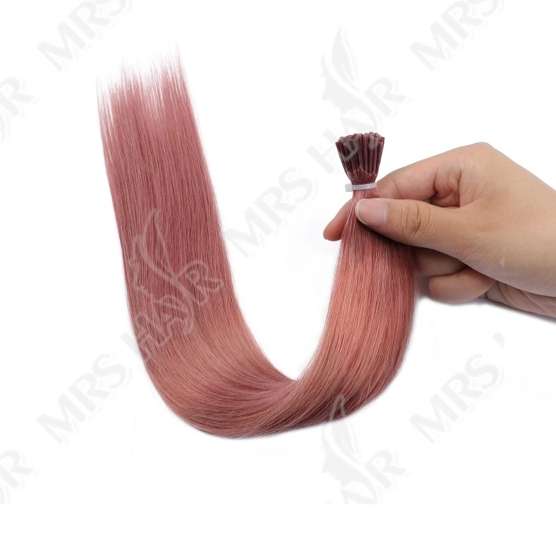 I Tip Кератиновые наращивание волос Цветные настоящие человеческие волосы Предварительно скрепленные микробусины Капсулы для волос Капсулы с микрозвеньями Волосы 12-20 дюймов