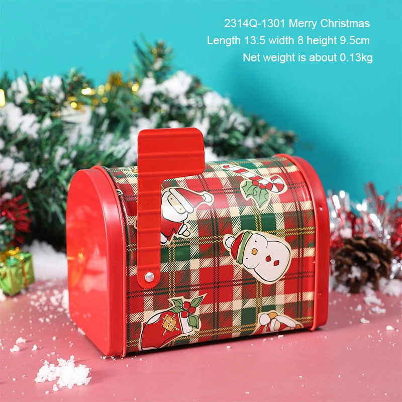 Gift Box Durable Tin Can Light Weight Convenient Gift Packaging Candy Storage Box Christmas Mailbox Simple And Stylish