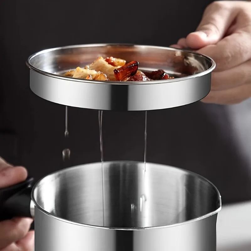 1pcs 304 Stainless Steel Soup Oil Separator Filter Cup With Fine Mesh Strainer view 6