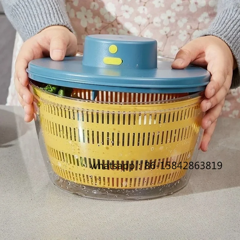 Electric Vegetable Dehydrator Salad Water Shaking Skewers Large Capacity Washing Vegetable Filling Draining Water Squeezer