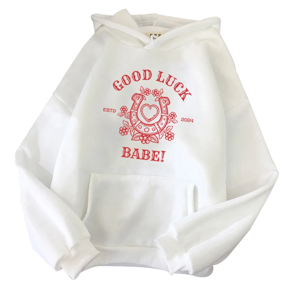 Chappell Roan Good Luck Babe Hoodie Chappell Roan Merch Gift for Chappell Roan Fan Harajuku Pullover Tops Sweatshirt