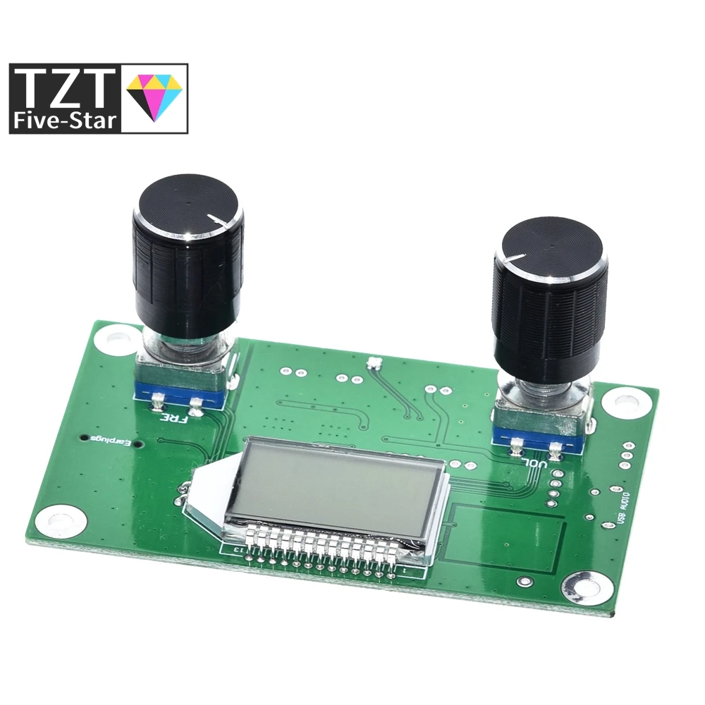 FM Radio Receiver Module Frequency Modulation Stereo Receiving PCB Circuit Board With Silencing LCD Display 3-5V LCD Module