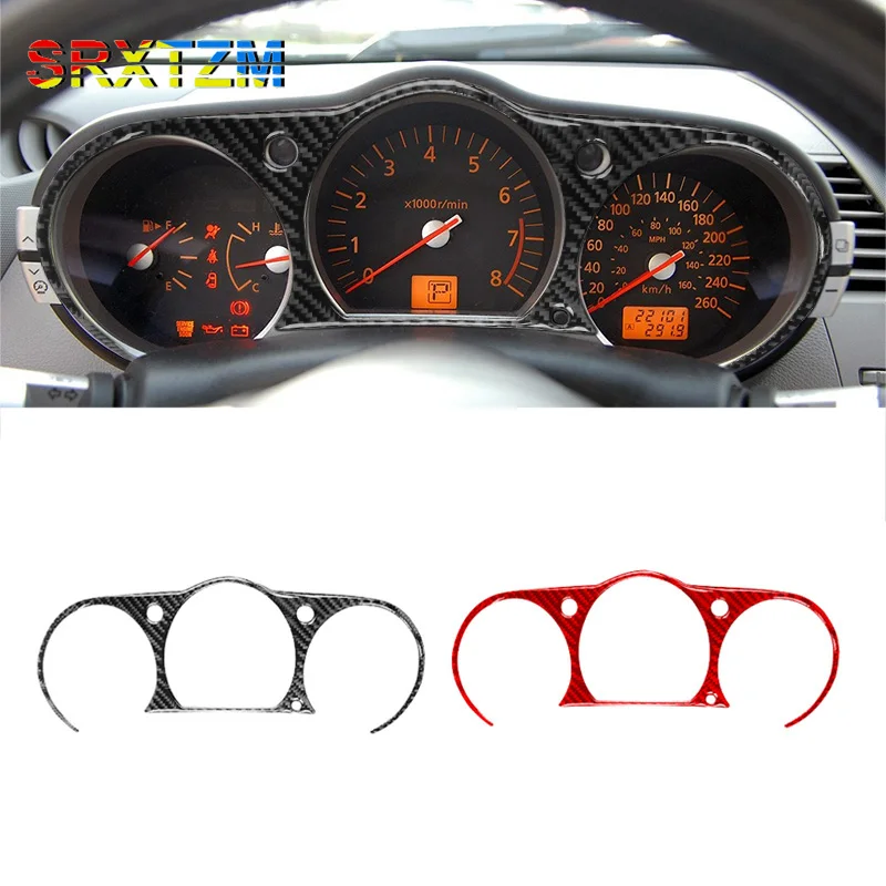 Carbon Fiber For NISSAN 350Z Z33 2003-2009 Accessories Interior Trim Car Dashboard Speedometer Frame Sticker