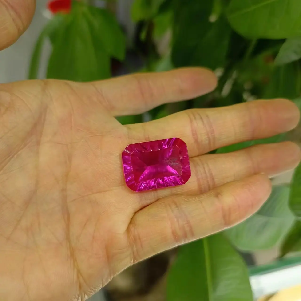 18x25mm Millennium cut lab grown ruby 3# corundum stone gemstone for ring