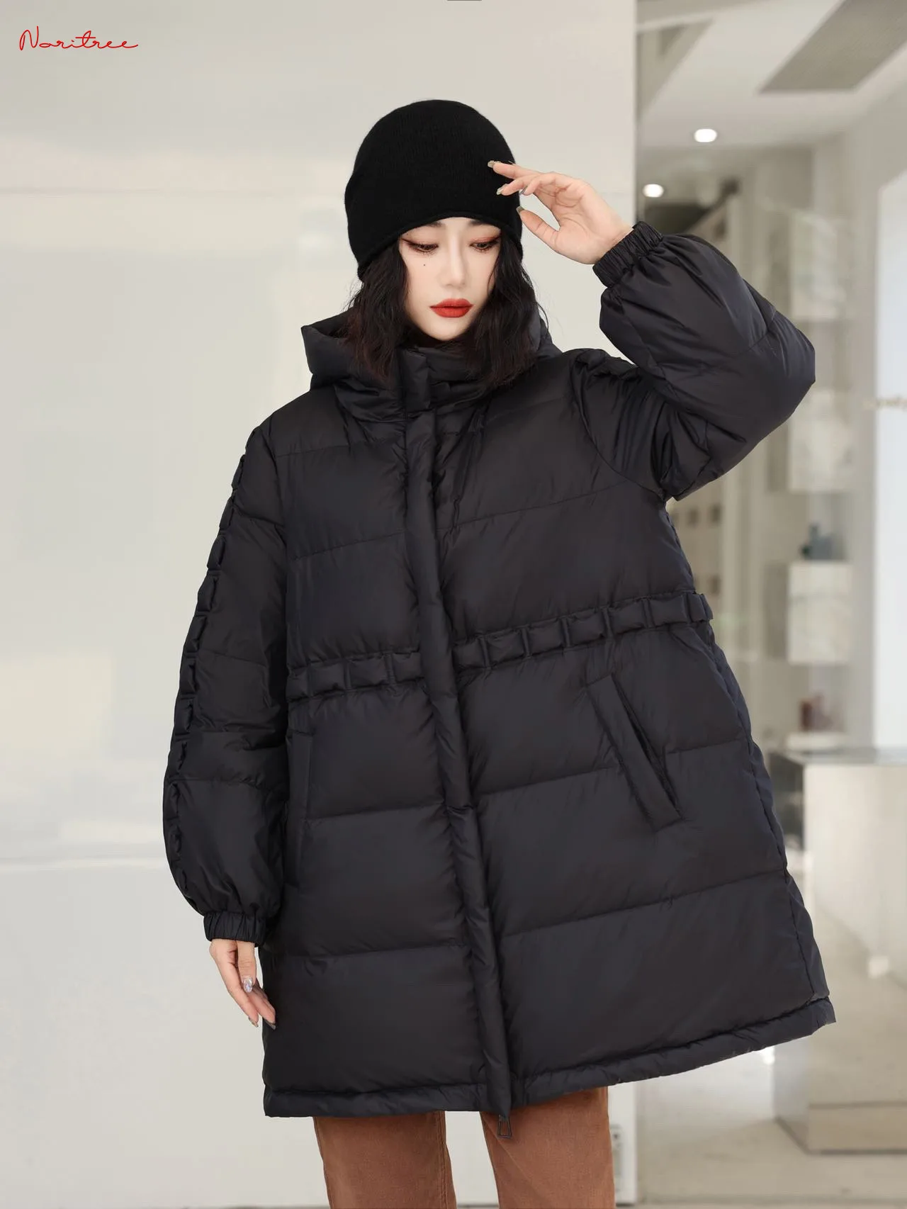 Great quality Retro Down Coats Winter Women\'s Hooded down coats female thicker warm jacket Fluffy Parkas wy1746