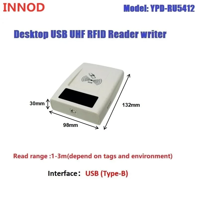 UHF RFID 860-960Mhz Card Copier ISO18000-6C EPC C1GEN2 Desktop Reader And Writer Card Encode With USB(Type-B) Interfance