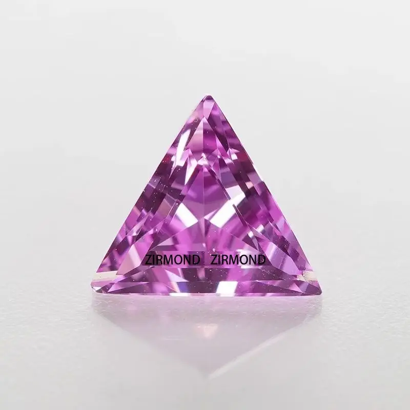 

Оптовая продажа 3x3-6x6 мм, стильный розовый сапфир, треугольная огранка, синтетический свободный камень для персонализированной установки ювелирных изделий с отчетом AGL