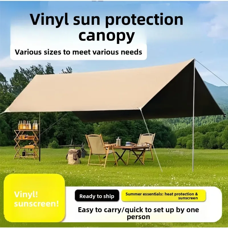 Outdoor Camping Sunshade Canopy Hexagonal Tarp Vinyl Coated Awning Wholesale Sunscreen Canopy Fabric Tents Outdoor Camping