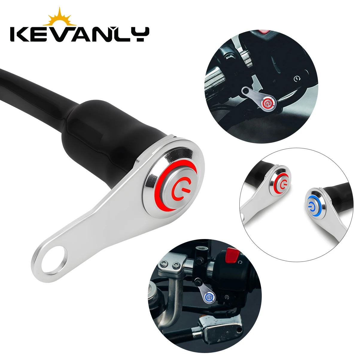 LED-Motorrad-Schalter EIN+AUS Lenkerhalterung Aluminiumlegierung Wasserdicht 12V Nebelscheinwerfer Motorrad-Hupe Druckknopfschalter