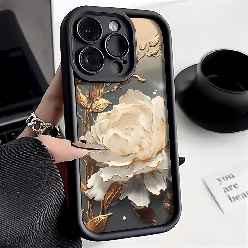 

Lotus Flower Phone Case For iPhone 16 Pro Case iPhone 13 15 11 12 14 Pro Max 8 7 Plus 16e XR XS X SE Silicone Soft Back Cover
