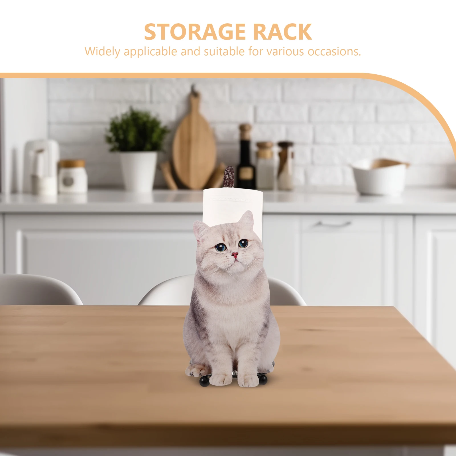 

Cute Cat Toilet Paper Holder Stand Iron Craft for Bathroom Living Paper Towel Holder Cats Shape Tissue Rack