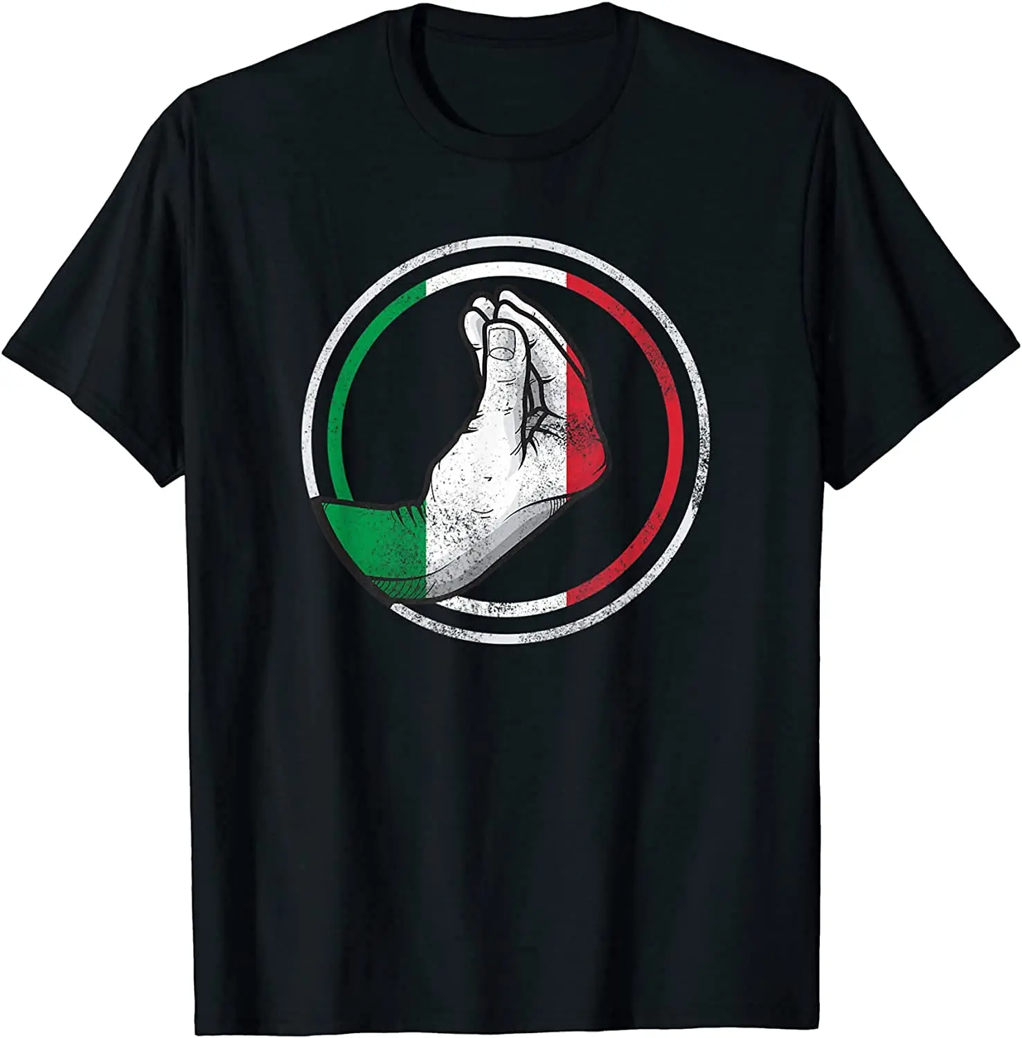 Funny Italy Hand Gesture Italian Flag T-Shirt Premium Cotton Short Sleeve O-Neck Mens T Shirt New S-3XL