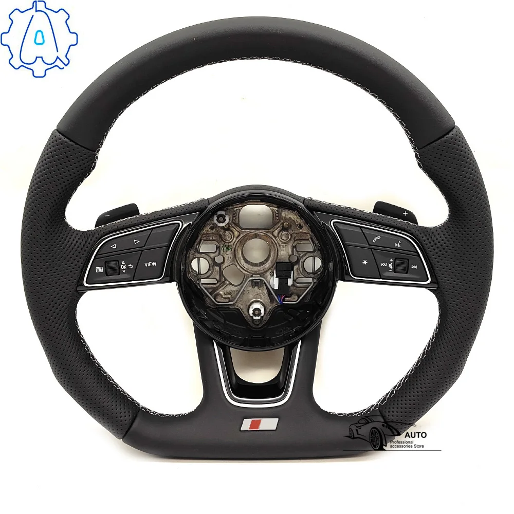 

For Audi A3 8Y semi perforated leather multifunction button steering wheel with shift paddles S LOGO RS LOGO