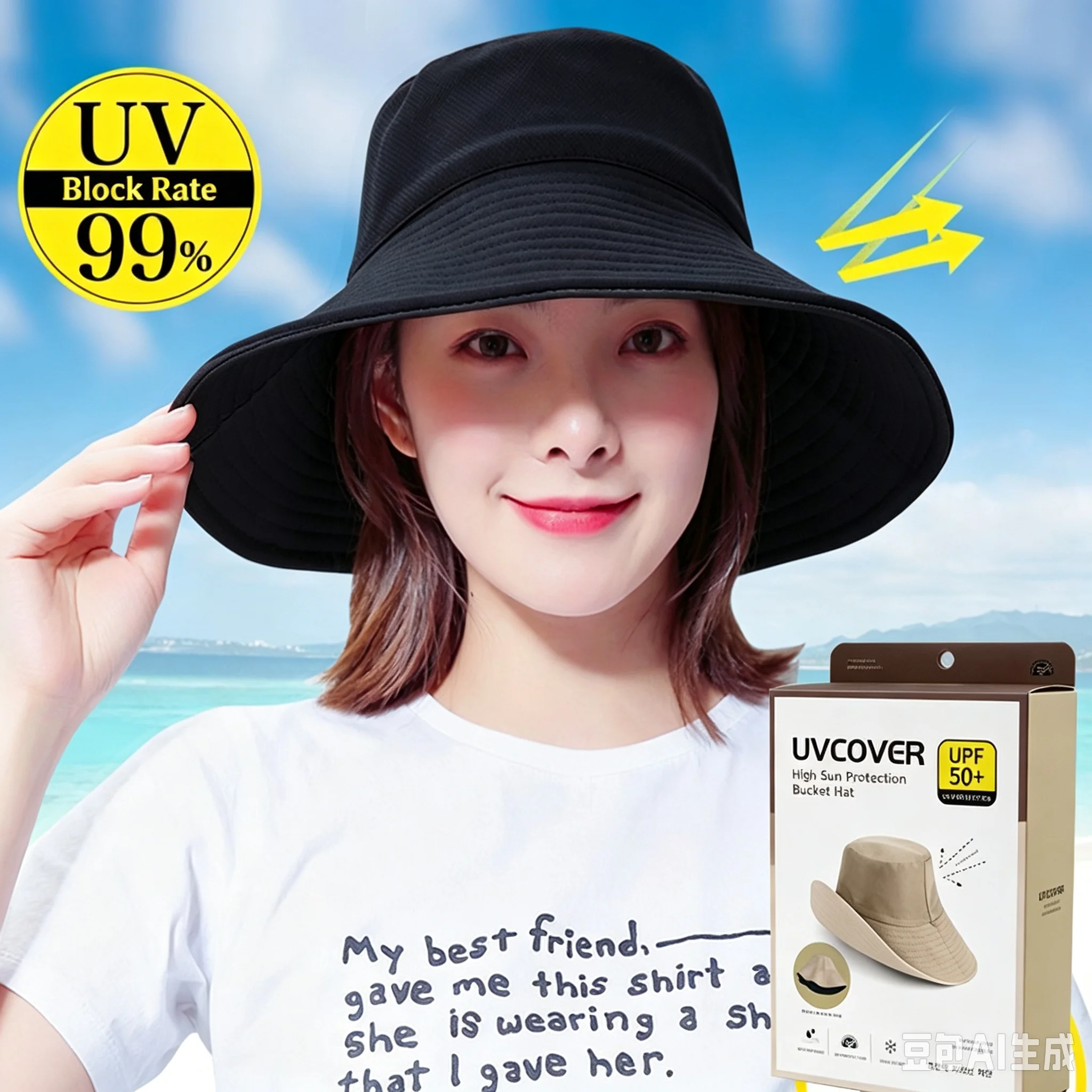 Women Reversible Double Sided Bucket Hat UPF50+ Anti UV Sun Hat Lightweight Foldable Fisherman Cap Stylish Outdoor Beach Travel
