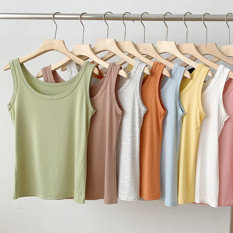 Mod U-Ne تانك توب نسائي صيفي فضفاض جميل با مقاس كبير حزام ملون للتخسيس قاعدة irt