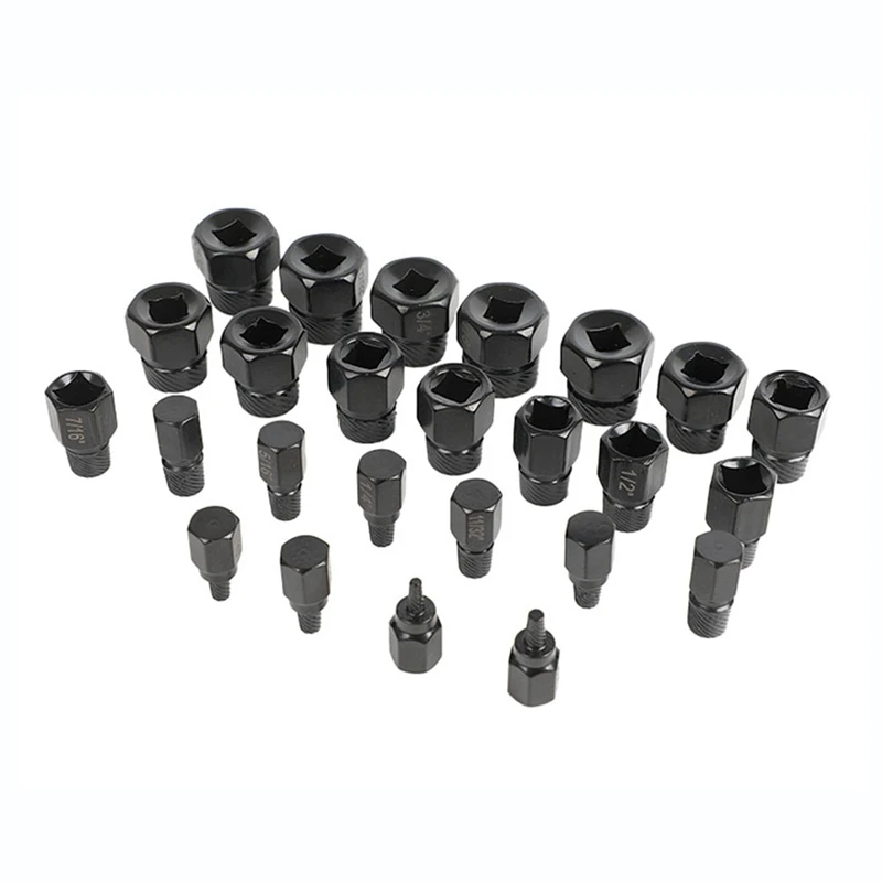 26Pcs Screw Bolt Extractor Drill Bit Set Stud Teeth Demolish Stripped Broken Remover Tools